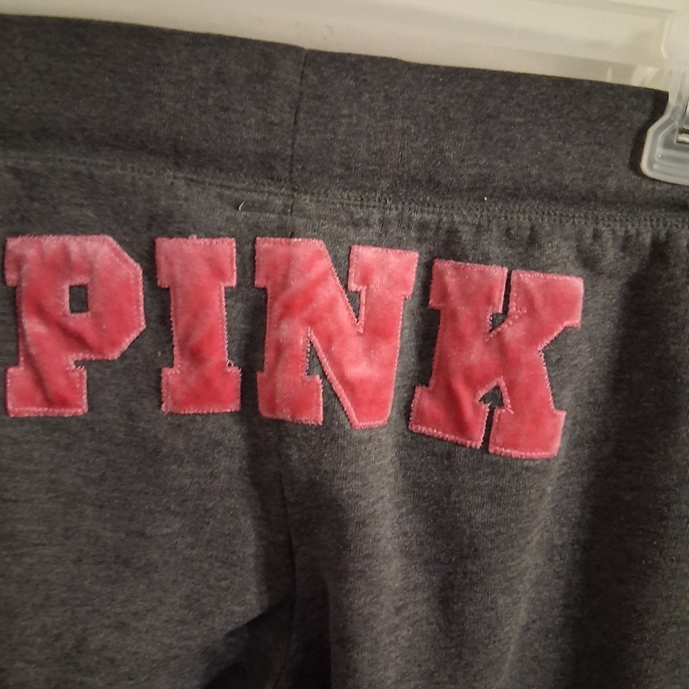 True Vintage Y2K PINK Victoria's Secret Joggers Sweatpants M Spellout EUC - Picture 6 of 6